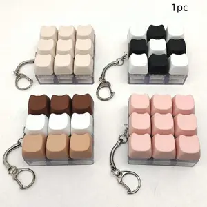 Ultra-Fine Keyboard Texture Keychain, 4 Keys & 9 Keys, Eco-Friendly Silicone & Abs Material, Portable Stress Relief Accessory, Ideal Daily Gift