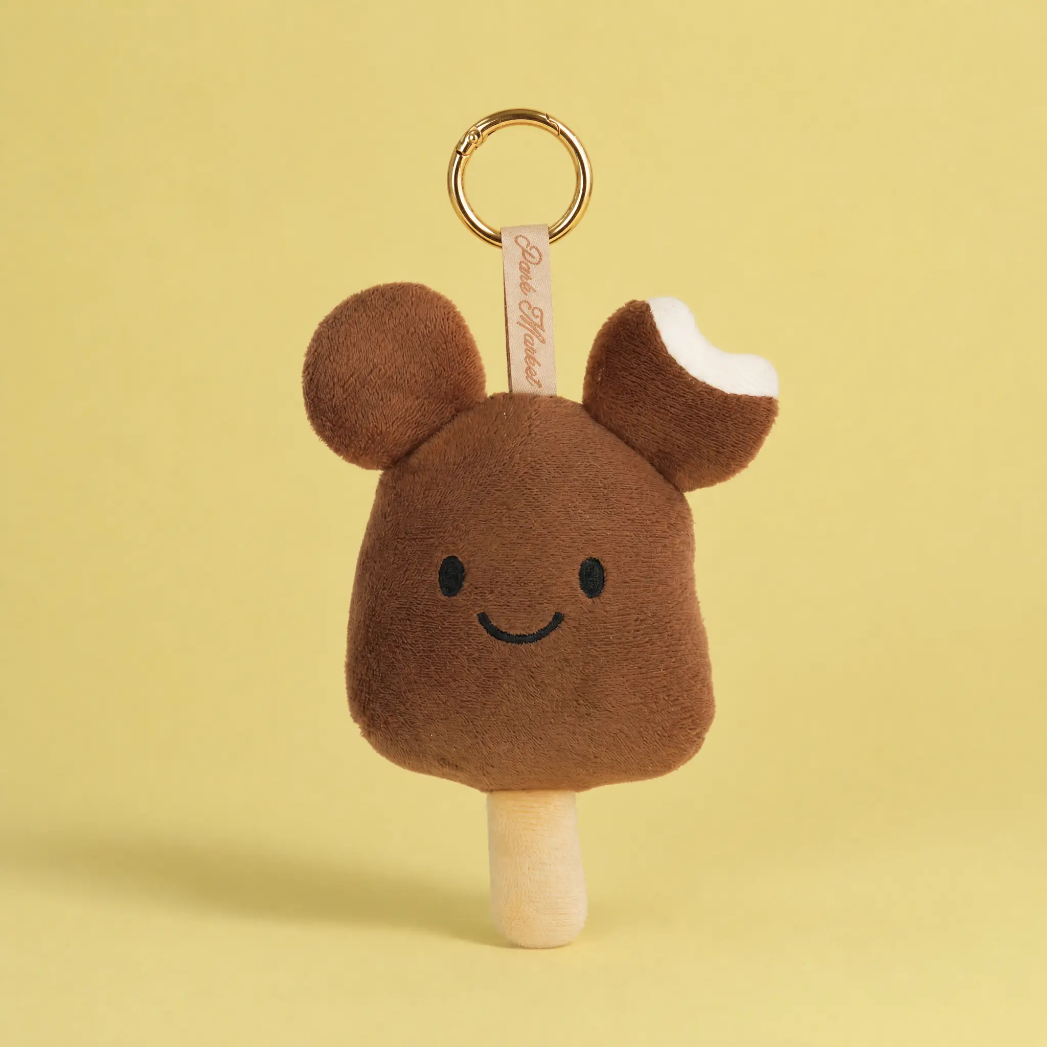 (Ships Sep.) Unisex Oval Cartoon Ice Cream Bar Plush Bag Charm - Hand-Sewn Chocolate-Dipped Keychain, Plush Fabric Everyday Accessory for Bags | Park Market