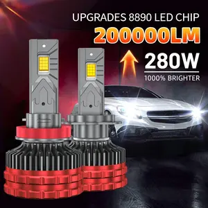2-Pack High-Power LED Headlights for Turbo Cars, Models H7, H4, H11, 8890 Csp, Canbus H1, H8, 9005, Hb3, 9006, Hb4, 9007, Hb5, 9008, H13, 9012, Hir2