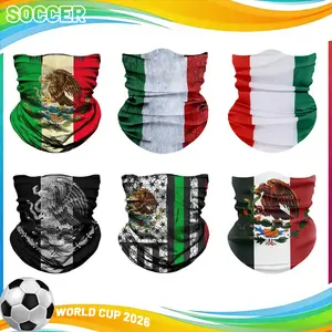 Haute Hooks 6-Pack USA Mexico Canada 2026 Neck Mask Seamless Bandana for Men Women, Scarf Balaclava Headband Breathable Face Cover for Cycling Fishing