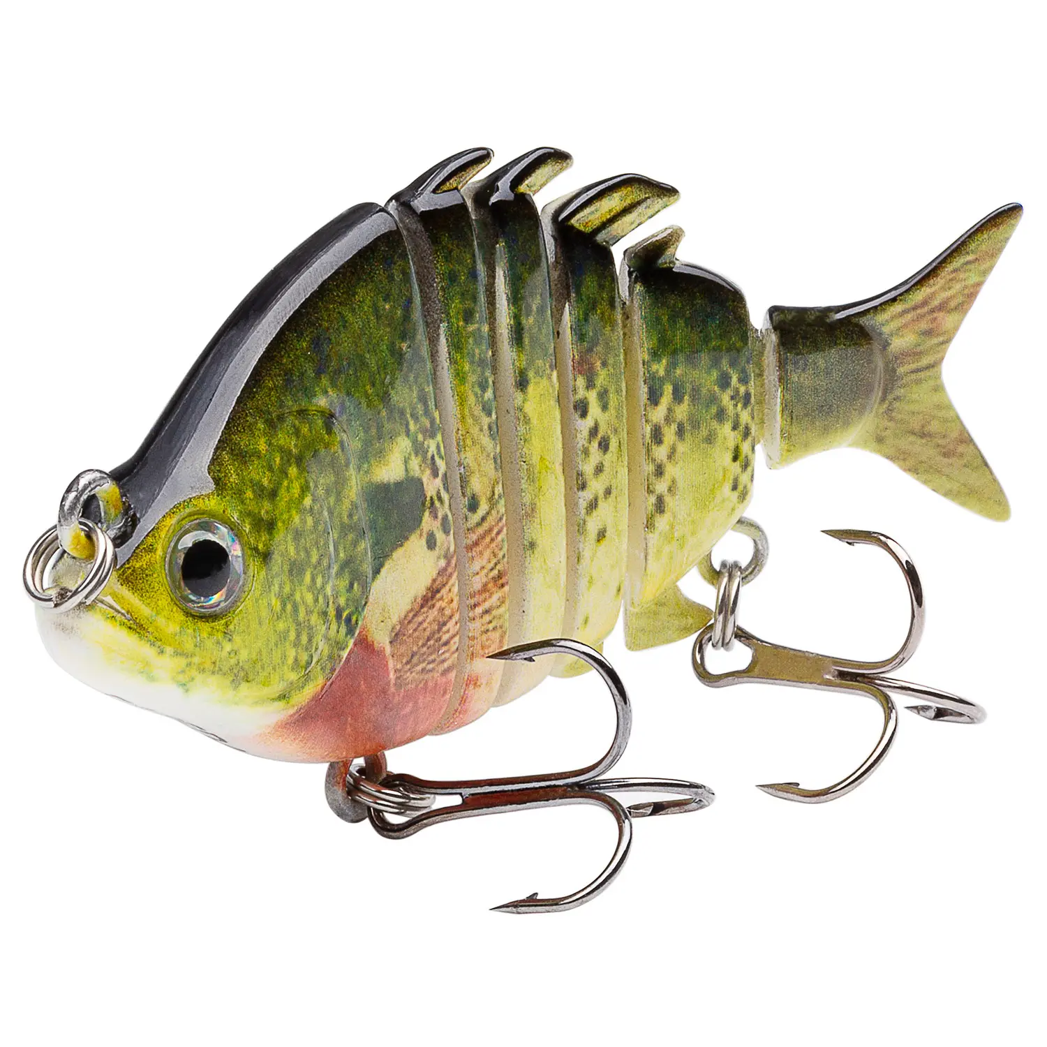 Bassdash SwimPanfish 2019 Multi-Jointed Topwater Hard Bluegill Swimbait, 2.5”/0.34oz Artificial Fishing Lure, Simulation Lure for Freshwater & Saltwater Trout Bass Fishing, Artificial Fishing Lures, Simulation Fishing Lure