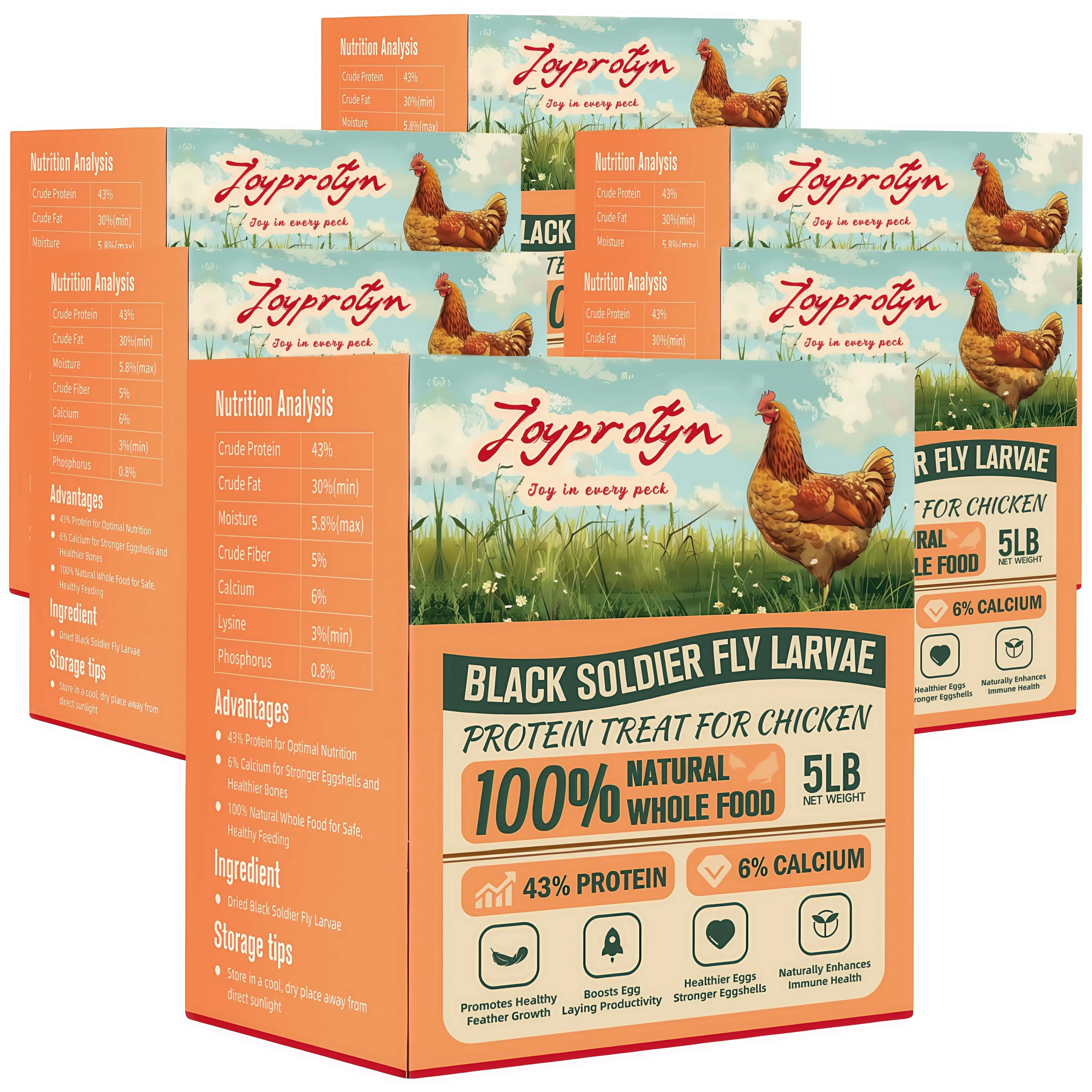 Joyprotyn Dried Black Soldier Fly Larvae for Chickens Non-GMO High Calcium 85X More Than Mealworms for Strong Eggshells & Healthy Growth High Protein for Chickens, Birds, Ducks, Geese & Pets Meal worms #DealsForYouDays