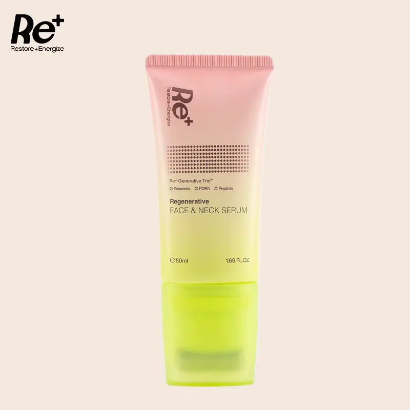 Replus Generative Face & Neck Serum (50ml) — Built-in Massage Roller, Anti-Aging & Firming Care, Pore Minimizing, Snatched Jawline