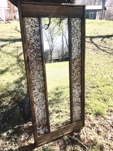 Full Length Hanging Hide Mirror, Cow Hide Mirror, Western Style Full Length Mirror Decor Light