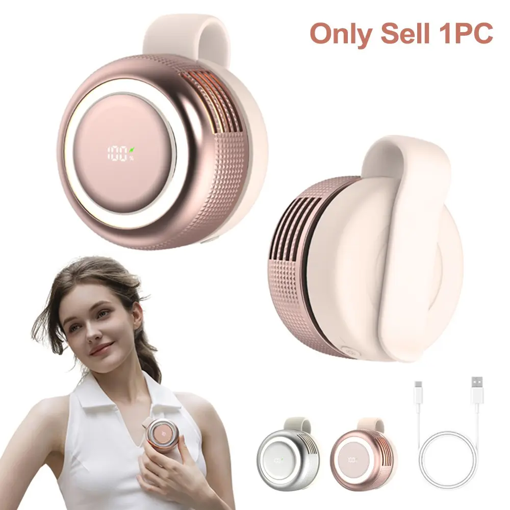 2000mAh Rechargeable Clip Fan with Turbo Blades, Low Noise Strong Wind, 360° Adjustable Airflow, 3-Color 3-Brightness Night Light, Display, Memory Silicone Clip, Desktop/Clothes Mount, Portable Cooling Fan, Clip On Fan For Bed, Battery Operated Fans