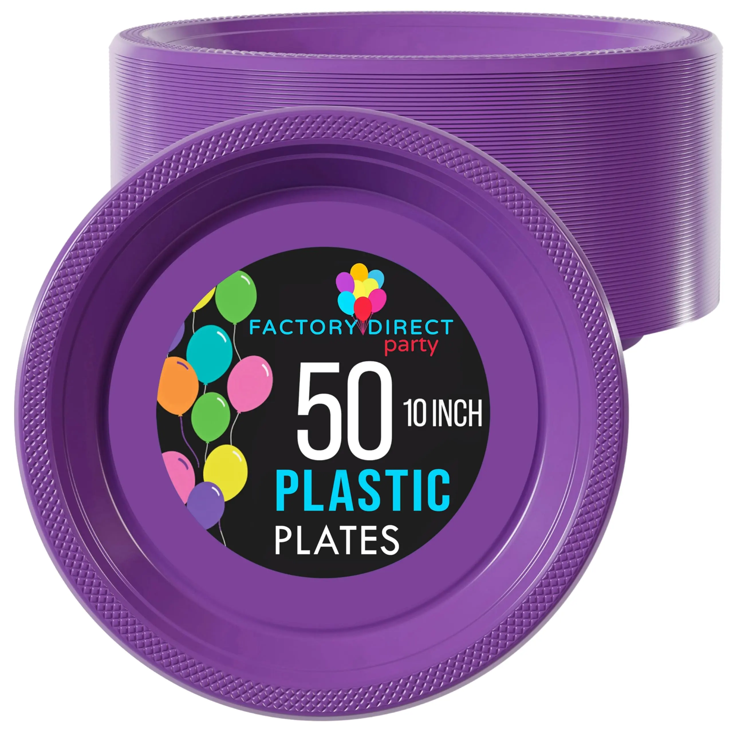 10 in. Purple Plastic Plates | 50 Count 10 in. Purple Plastic Plates | 50 Count