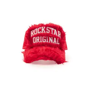 Shaggy Red Fur Trucker Hat