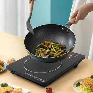 750W induction cooktop, 8-speed power adjustment, 180-minute timer, easy to use and clean, high efficiency, family stir-fry, stewing
