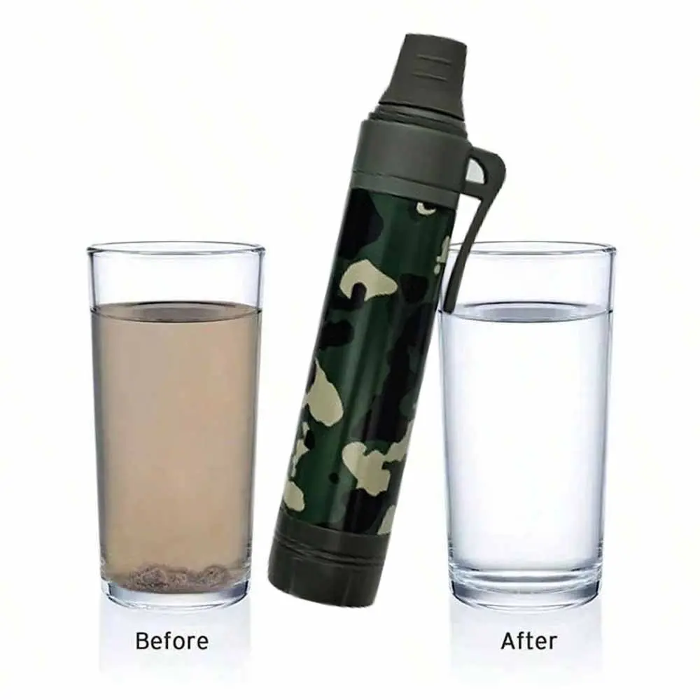 Emergency Portable Life Straw Filter, Outdoor Survival Drinking Water Purifier, Camping Essential, Direct Drinking Water Filter