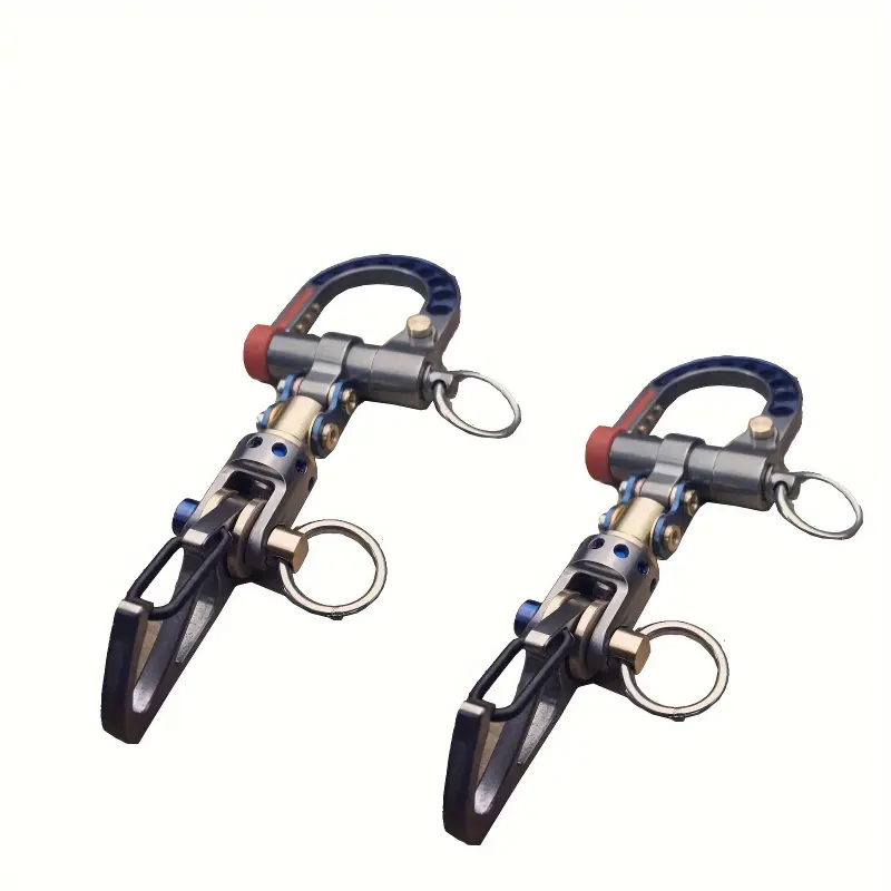 2 Pcs Accessory Hook Keychains, Eclectic Style Stainless Steel Carabiner with Double Hook, Polished Finish & Rust Resistance for Outdoor EDC Gear
