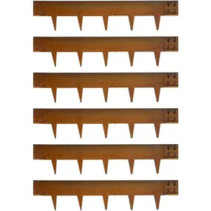 Corten Steel Edging Steel Landscape Edging Metal Garden Edging 8 Inch Metal Landscape Edging Landscaping Rusted 40 Inch Strips Patina 6 count Edge for Yard Lawn Outdoor by