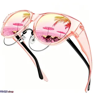 Unisex OTG Men's Polarized Fit-over Sunglasses, Protective Shades with Gradient Frames, Designed for Wear Over Prescription Glasses, Ideal for Outdoor Sports, Casual Strolls, Otg Men's Sunglasses