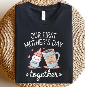 Our First Mother's Day Together T-Shirt, New Mom Shirt, Mama Baby Matching Shirt, Mother's Day Shirt, New Mama Shirt, First Mother's Day