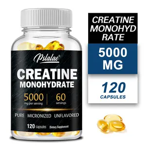 Pslalae - (5000mg) Creatine Monohydrate - 120 Capsules - GMO Free - For Muscle Nutrition Supplementation
