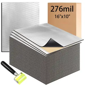 30 Pack - 16"x10" Thermal Sound Deadener Car Heat Shield Insulation Noise Reduce Mat 7mm Thickness 276mil Mats with Roller,for Engine Winter & Summer Heat Block