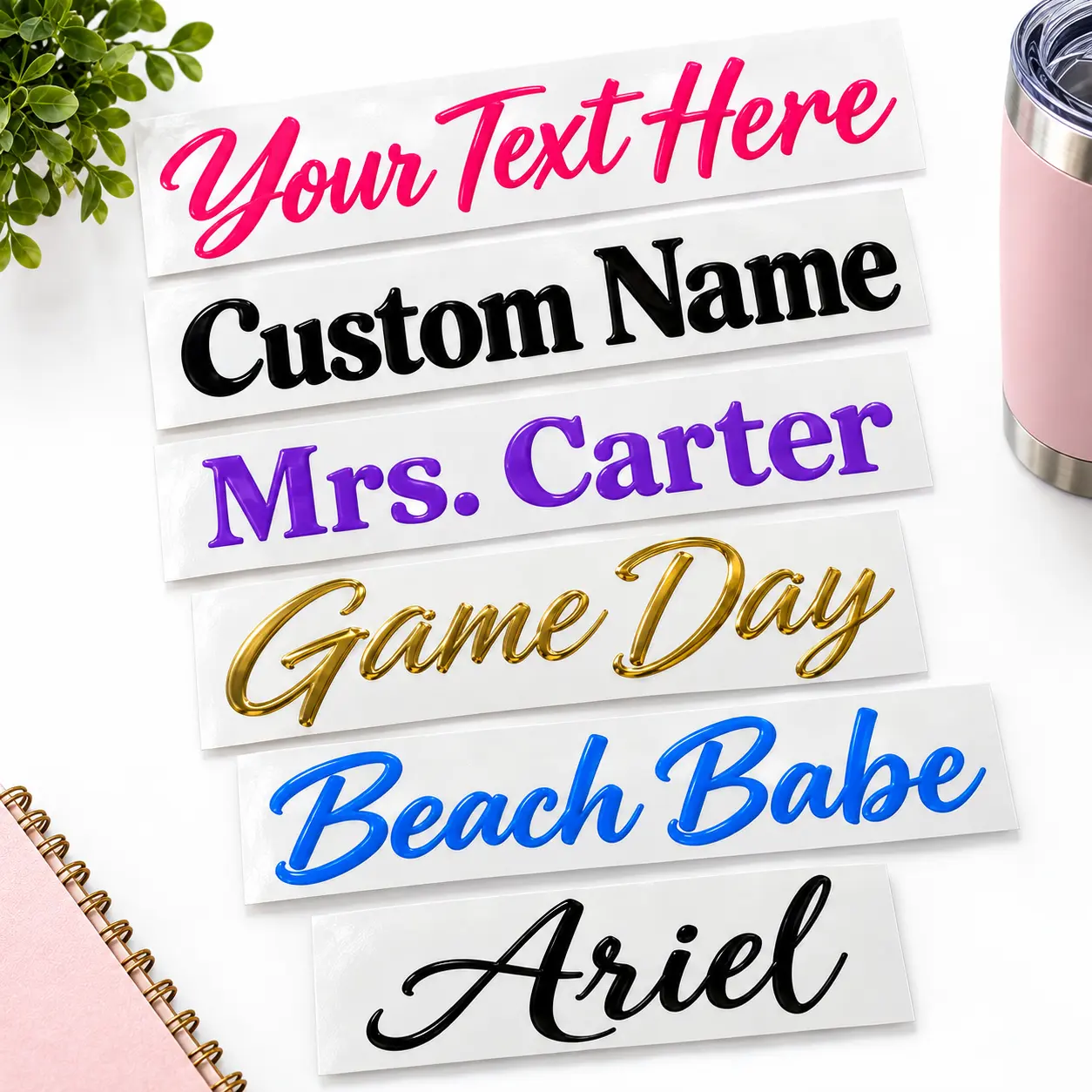 CUSTOM TEXT Vinyl Decal – Personalized Name, Words or Phrase – Choose Size, Font & Color (PLEASE READ DESCRIPTION FOR ORDERING INFO)