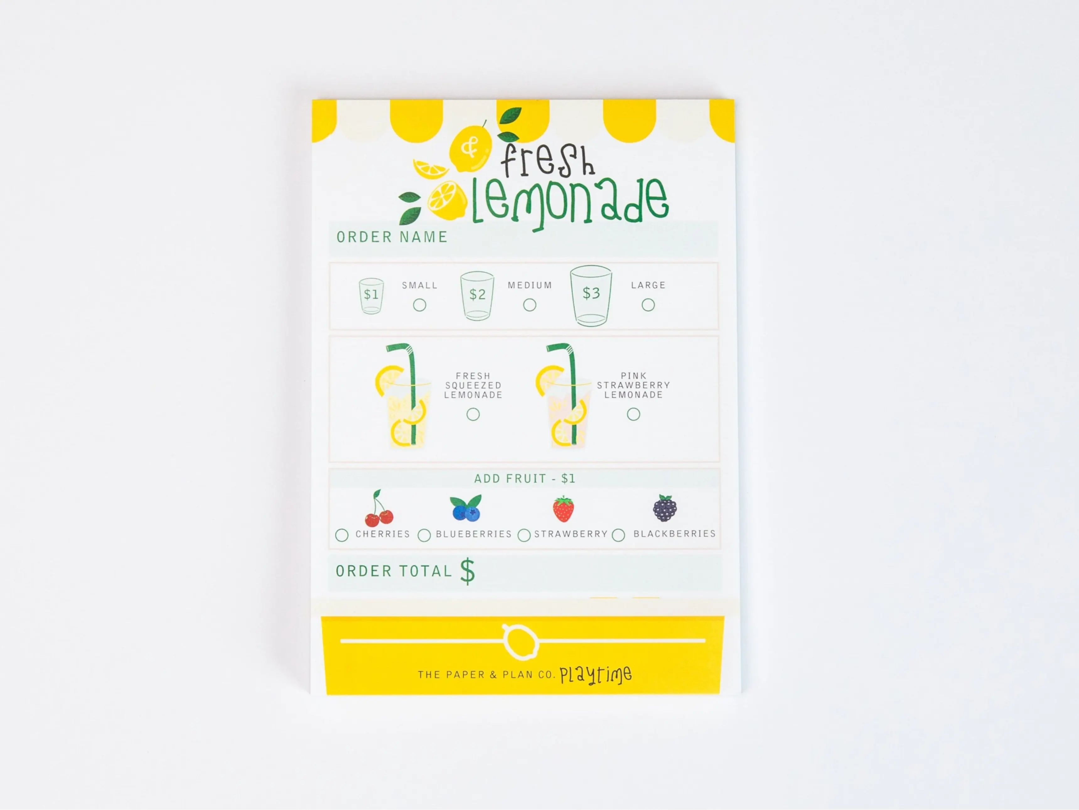 Lemonade Stand Playtime Pads 5"x7" Notepad with 50 Sheets for Kids' Imagination Made in the USA