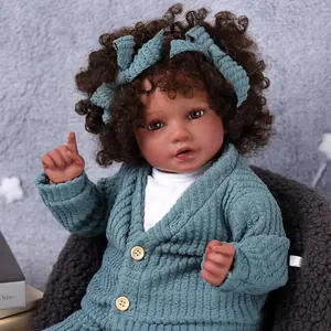 BABESIDE Lifelike Reborn Baby Dolls Black Girl Callie - 20 - Inch Soft Body Realistic Newborn Baby Doll Poseable Limbs Real Life Baby Dolls with Clothes and Toy Gift for Kids Age 3+ Rebornbabydoll