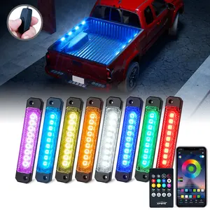 XPRITE Truck Bed LED Lights 8 Pods Set with On/Off Switch & RF Remote Control