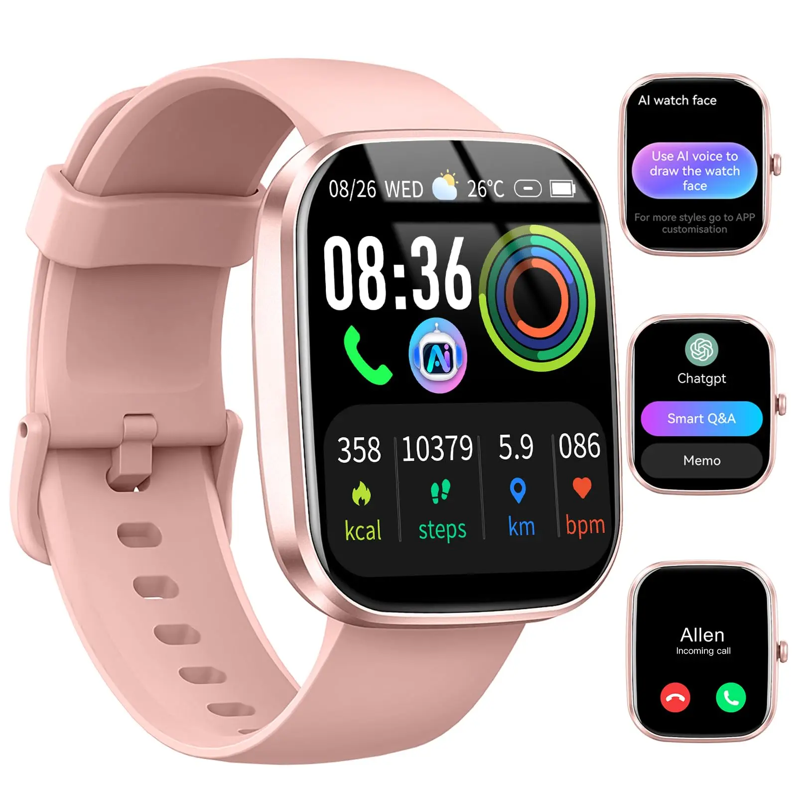 [Summervibes] Ntaanoo 1.85 HD Smart Touch Screen Fashion Digital Smart Watch Watch Talk 150 + Sport Mode DlY Watch Dial Info Alerts Mens Womens Multifunction Smart Watch