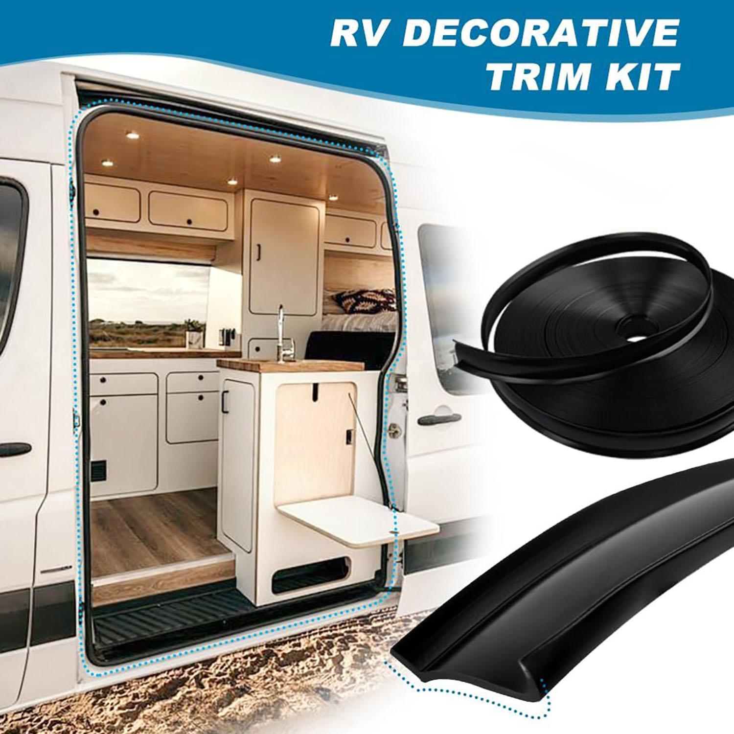 100FT 1 inch UV-Resistant Vinyl RV Trim Molding Insert - No Adhesive, Easy to Use, Sturdy Flexible Screw Cover, Weatherproof, Seamless Fit, Specially Shaped for RVs, Campers, Travel Trailers