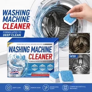 Washing Machine Cleaner & Deep Cleaning Descaler Tablets — Thorough Cleaning & Odor Removal. Suitable for Drum and Top-Loading Washers. Powerful Action to Eliminate Hidden Grime and Buildup (Pack of 12) — A Household Essential.