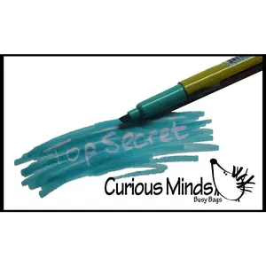 Secret Message Spy Marker - Hidden Message Pen - Erasable Highlighter with Invisible Ink