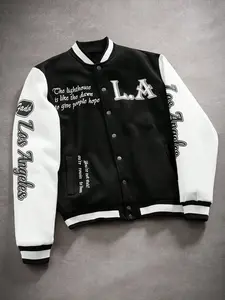 Unisex Los Angeles Letter Print Baseball Jacket, Y2K Style, Perfect Gift for Boyfriend, Back to School & Halloween Essential