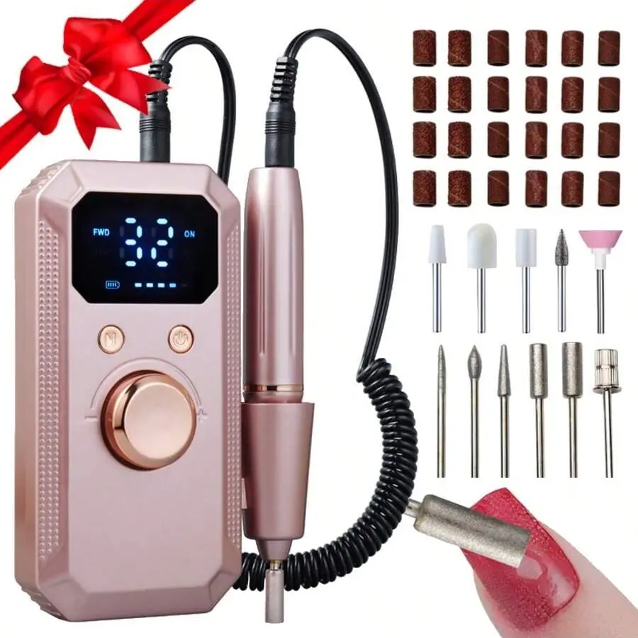 Electric Nail Drill Set for Gel Nails Manicure with LED Display, Manicure Machine, 32 Speed Settings and Efficient Power, Long-Lasting Compact Nail Grinding Tool, Nail Tools for Home and Salon Use