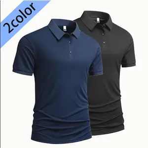 2PCS 2026 Summer New High-End Solid Color Turn-Down Collar Sports Casual Multi-Color Premium Comfortable Polo Shirt 8808