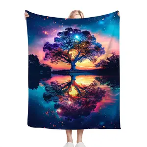 Tree Blanket Tree of Life Throw Blanket Tree Gifts and Decor Fantasy Tree Blanket for Women Men Girls Boys Soft Warm Cozy Fleece Blanket for 50x40