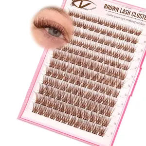 Natural Volume Lash Clusters, Anime Style False Eyelashes, C Curl Individual Extensions, DIY Home Use, 10-16mm Base, 144pcs, Makeup