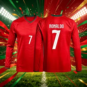 2026 Portugal Home And Away Red Green Black 7# Cristiano Ronaldo Short And Long Sleeve Soccer Jersey Fans Version