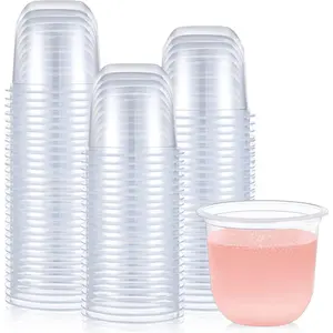 100 Pcs Plastic Stemless Wine Glasses Disposable Plastic Wine Glasses for Parties Weddings Birthdays Cocktail (Clear,12oz)