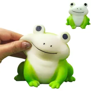 Frog Sensory Squeeze Toy, Squishy Fidget Silicone Toys, Stress Relief Sensory Play, Prefilled Basket Stocking Stuffer Party Favors Goodie Birthday Gifts Classroom Prize for Boys Girls (Green)