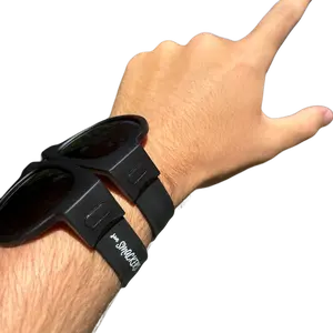 SunSmackers Wrist Sunglasses, Polarized with UV400 Protection, Sleek Black Frames & Lenses