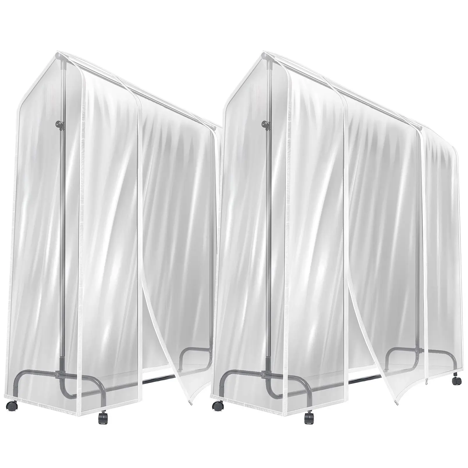 Sorbus 2 Pack- 6 Ft Transparent Clothes Rack Covers, Garment Coat Hanger Protectors for Dustproof Waterproof Protection (Rack Not Included) Plastic