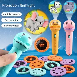 GOFMOON Kids Projection Flashlight, Bedtime Story Projector Toy, 6 Slides with 48 Patterns, Safe ABS Material, Interactive Early Learning STEM Tool for Toddlers, Portable Visual Cognitive Gift, Easy-to-Use Science Aid for Parents & Teachers.