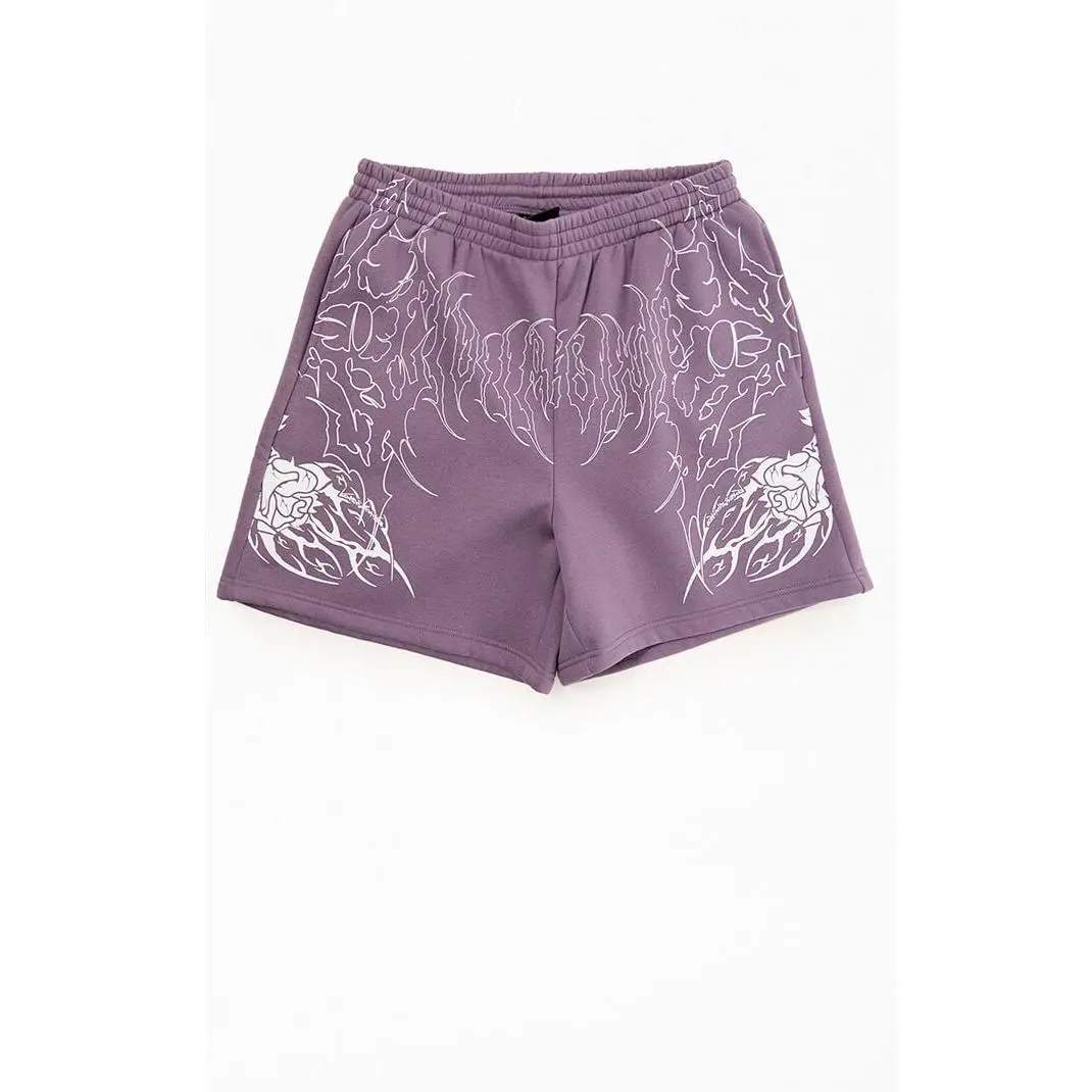 Civil Men's Purple Thorn Of The Stem Sweat Shorts