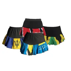 Island Flair Mini Skirt - Vibrant Caribbean flag skirts