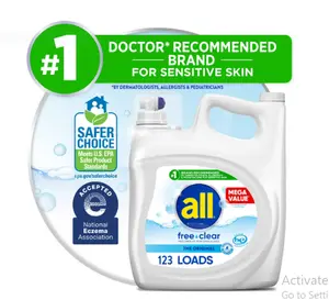 all Free Clear Liquid Laundry Detergent, 184.5 oz, 123 Loads