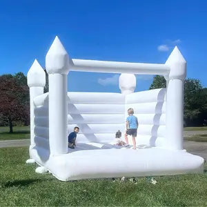 White Bounce House 13FT Oxford Material Jumping Castle for Kids Birthday Wedding Celebrations Family Reunions School Carnivals Safe Durable Quick Operation