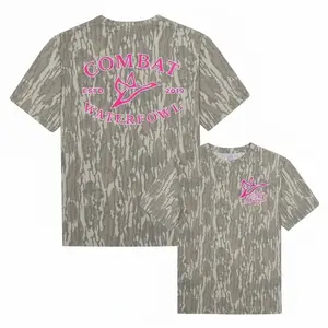 Combat Waterfowl Bottomland Camo Pink Tee For Her , Hunting 3D Tee, Camo Shirt, T Shirt 3D Camo, Style T Shirt 3D Camo,Gift for Dad, Gift For him and her ,Size S-5XL