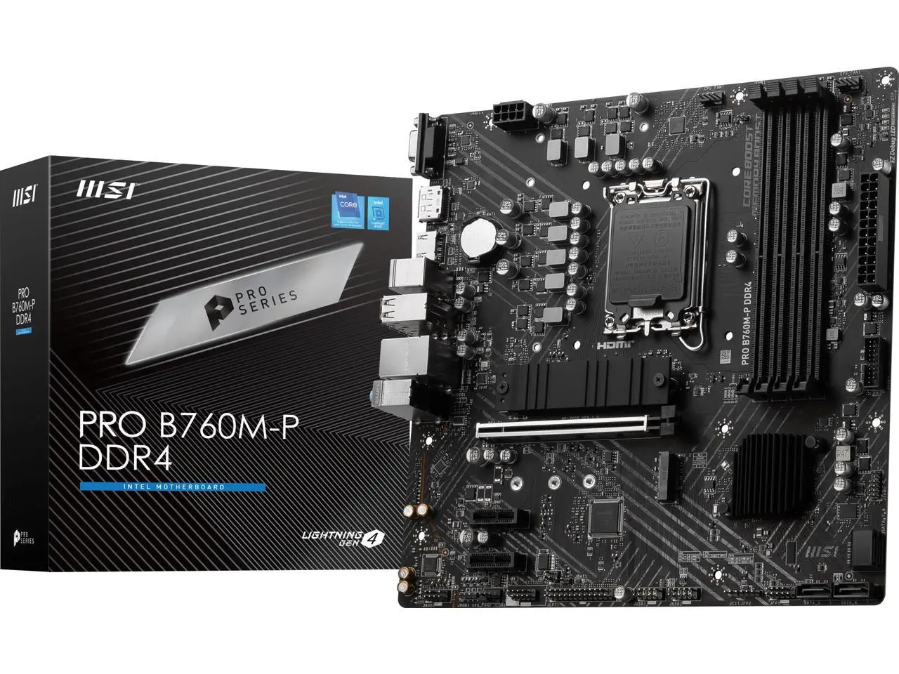 MSI PRO B760M-P DDR4 LGA 1700 Intel B760 SATA 6Gb/s Micro ATX Motherboard MSI PRO B760M-P DDR4 LGA 1700 Intel B760 SATA 6Gb/s Micro ATX Motherboard