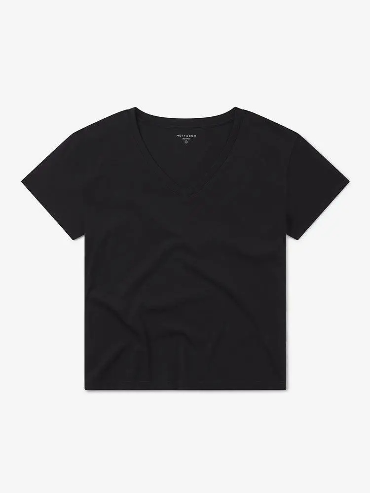 Mott & Bow - Everyday Cotton Relaxed V-Neck Tee - ttk