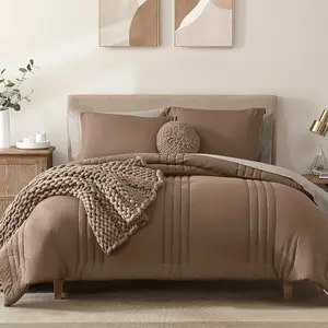 Queen Comforter - 7 Raw Umber a Bag Queen Sets with Comforters, Seasons Down Alternative Comforter with,Pillowcases  Shams
