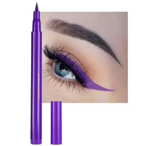 Liquid Eyeliner, Purple Eyeliner Liquid, Long-lasting Colored Eyeliners, White Black Red Brown Green Waterproof High-pigmented Colorful Eyeliners for Eye Makeup,1PC Purple