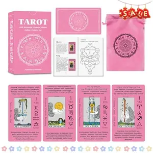 Smoostart Tarot Cards for Beginners with Meanings on Cards - Includes Premium Velvet Storage Bag & Guide Book - 450GSM Thicker Cards