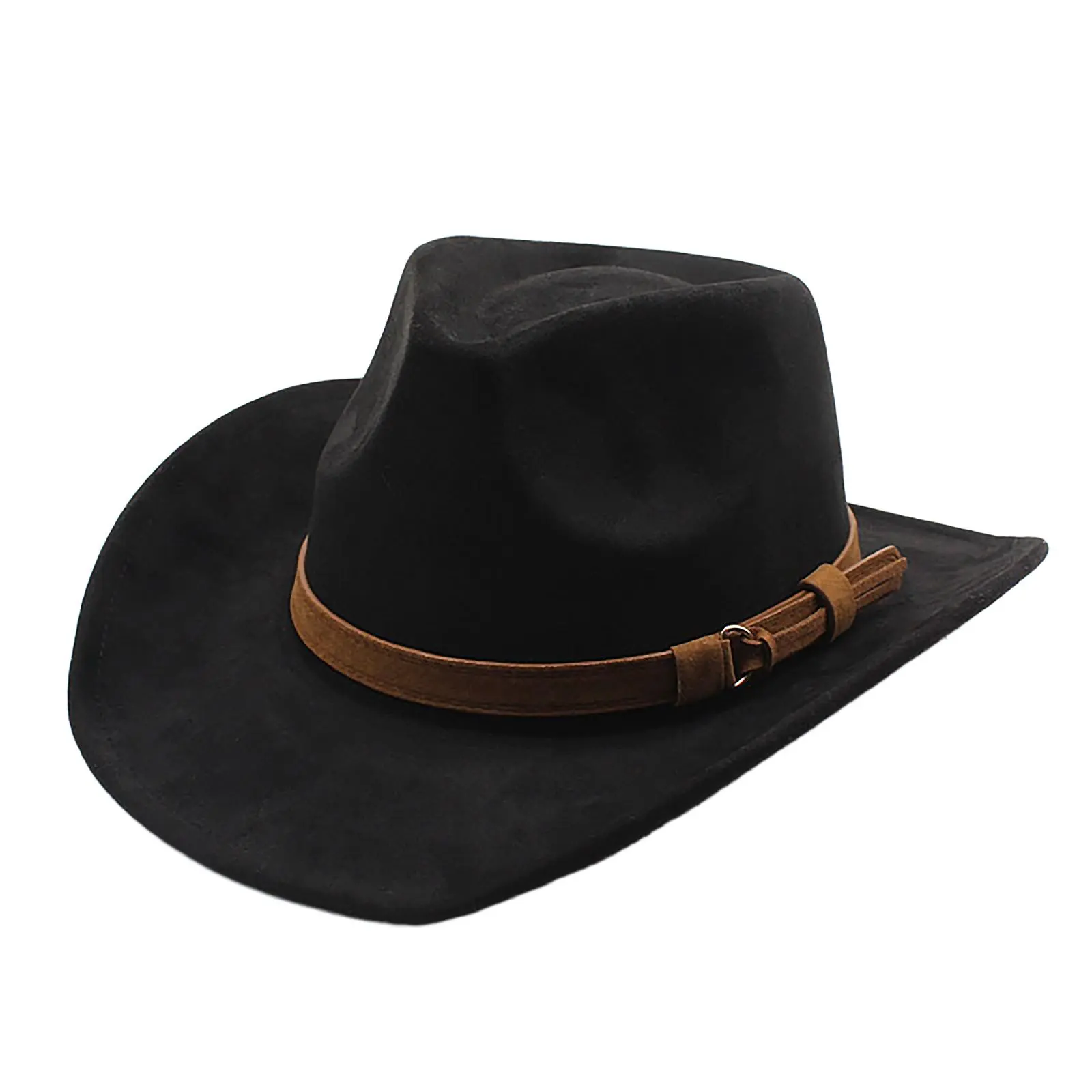 OIDEA Classic Unisex Felt Cowboy Hat - Western-Style Wide Brim Polyester Hat with Belt Band, Men's Accessories for Outdoor Travel summerwins, Country Western Hats, Cowboy Hat Hats