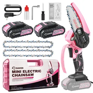 Saker Mini Chainsaw - Portable Electric Pink Handheld Chainsaw for Trees, Yards, Homes and Gardens